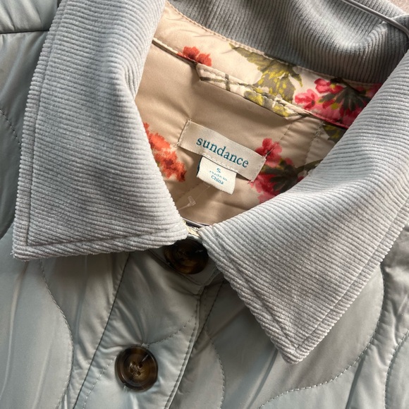 Sundance Jackets & Blazers - Sundance blue /green  Quilted Puffer Jacket with Floral Lining